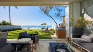 living room and the beach at rare Gold Coast listing