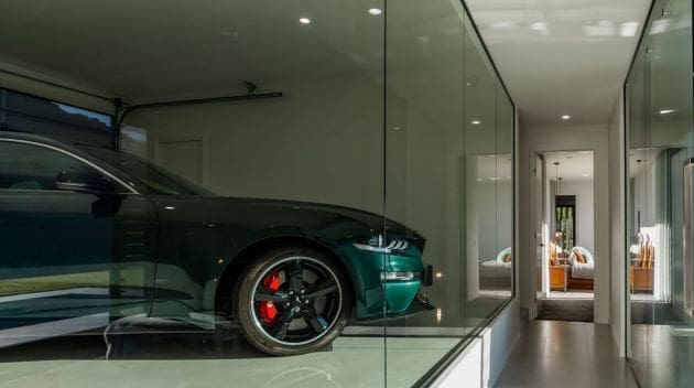 home with glass garage