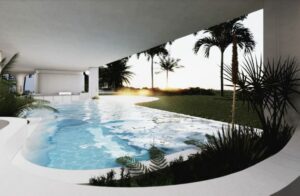 luxury beachfront apartment tower at Palm Beach