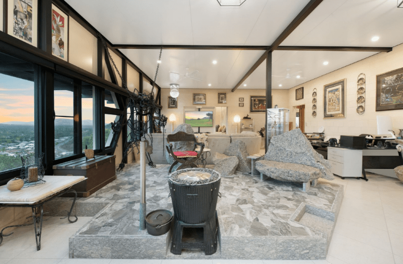 A property for sale in Queensland comes with its own throne and rock feature