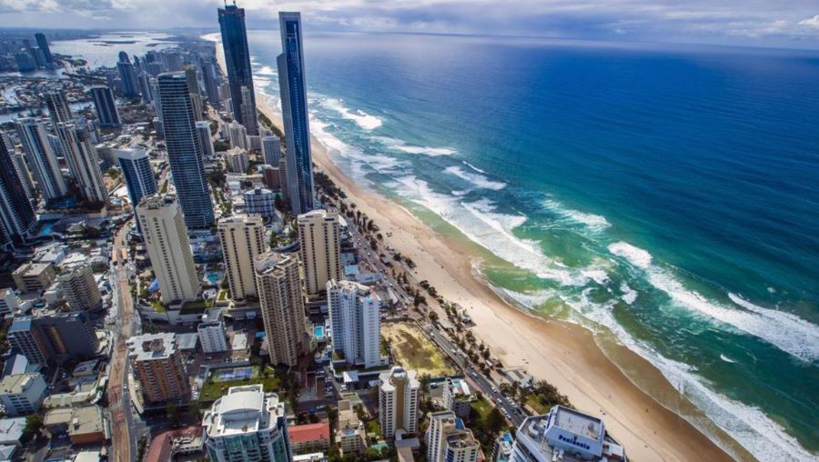 An aerial view of the Gold Coast. Picture: Nigel Hallett