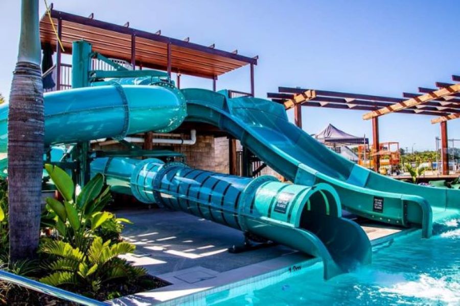 The waterslides are a major upgrade highlight. 