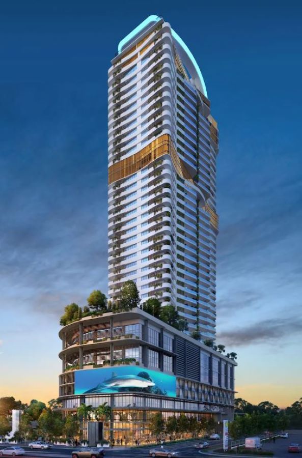 The proposed 42-storey Monarch Place is the second stage of Azzura's Imperial Square mega multi-tower masterplan for a site at the gateway to the Southport CBD.