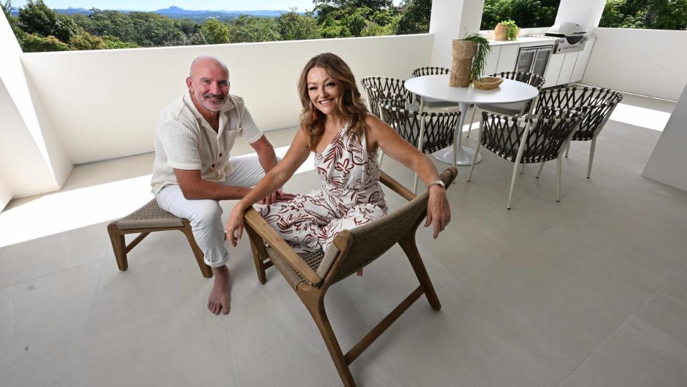 Wojtek and Melissa Stainwald at the Buderim property on the Sunshine Coast. Picture: Lyndon Mechielsen