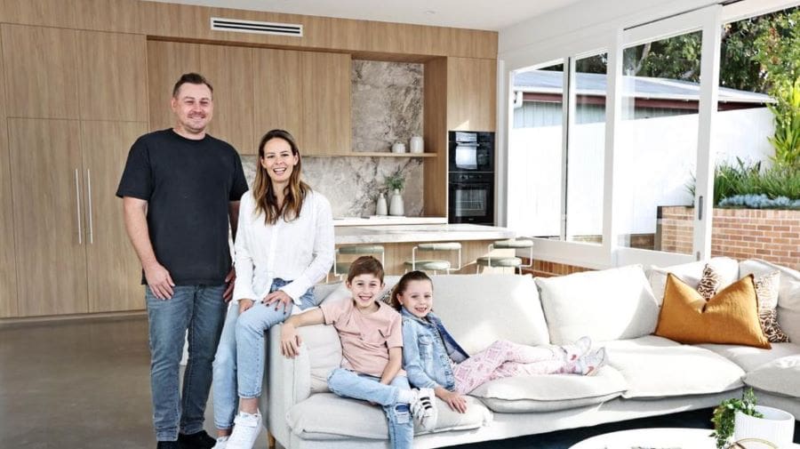 Chris and Ellyce Franke, with children Lachlan, 9, and Sophia, 6, are selling their home in Camp Hill.