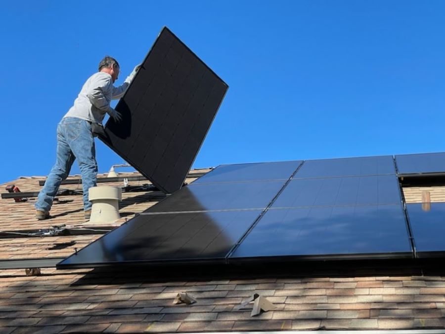 Installing solar panels on the property