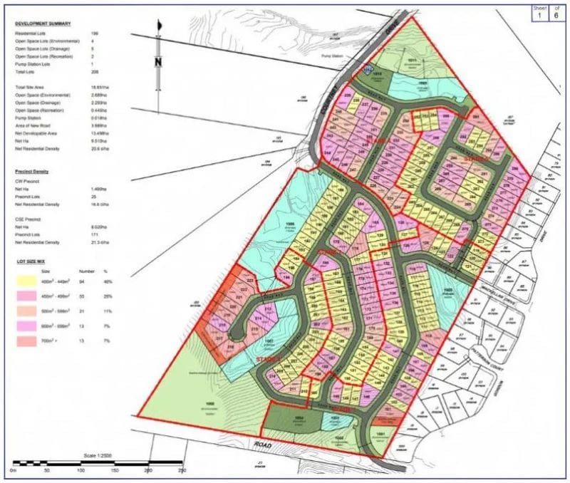 The approved 196-lot residential subdivision at Courtney Drive, Upper Coomera