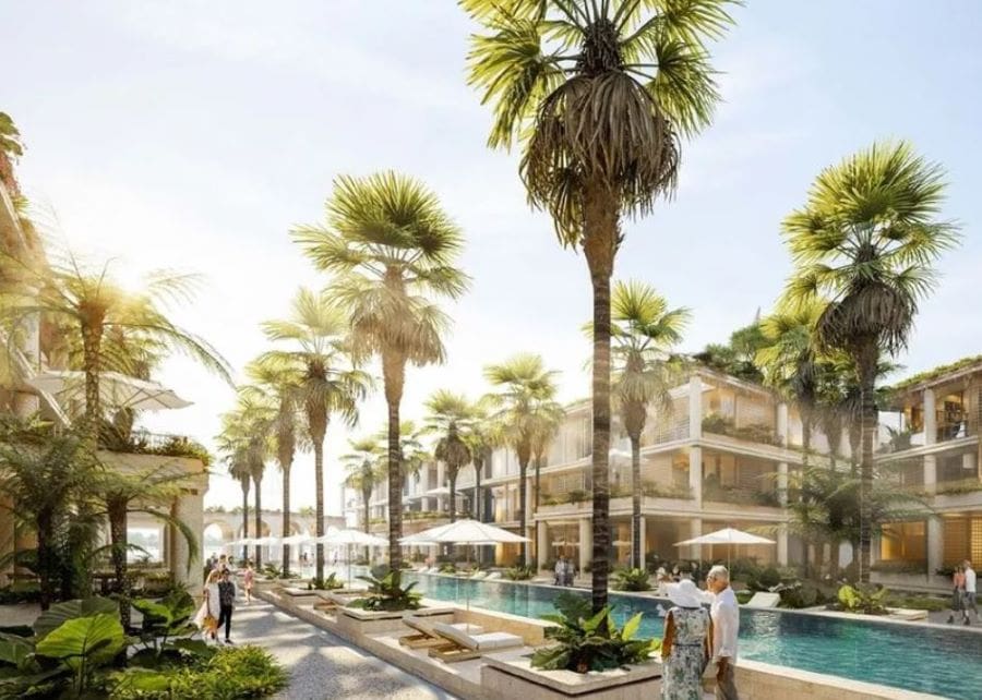 The proposed redevelopment of Marina Mirage will open the central courtyard currently covered by shade sails.
