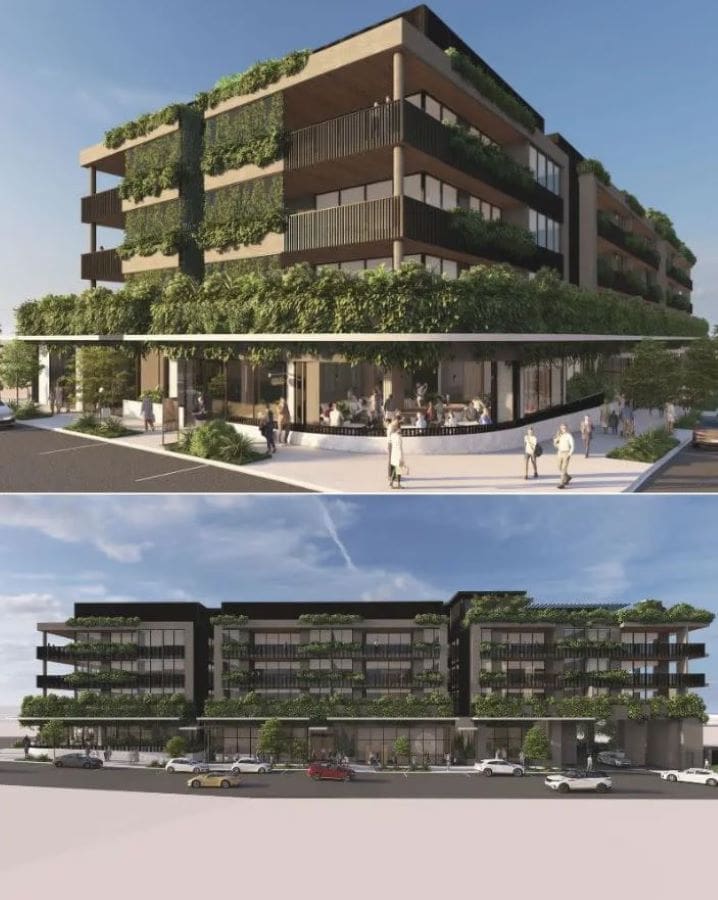 The plans were reworked by PDT Architects to create a shoptop luxury apartment development for the site of the former Woolworths grocery store.