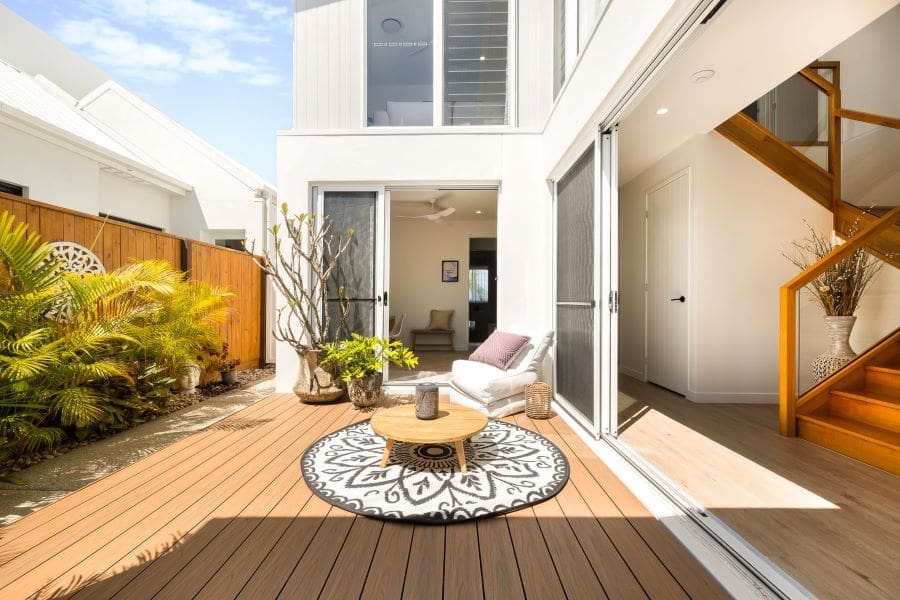 Inside the Queensland home with a floating pool deck and coffee deck